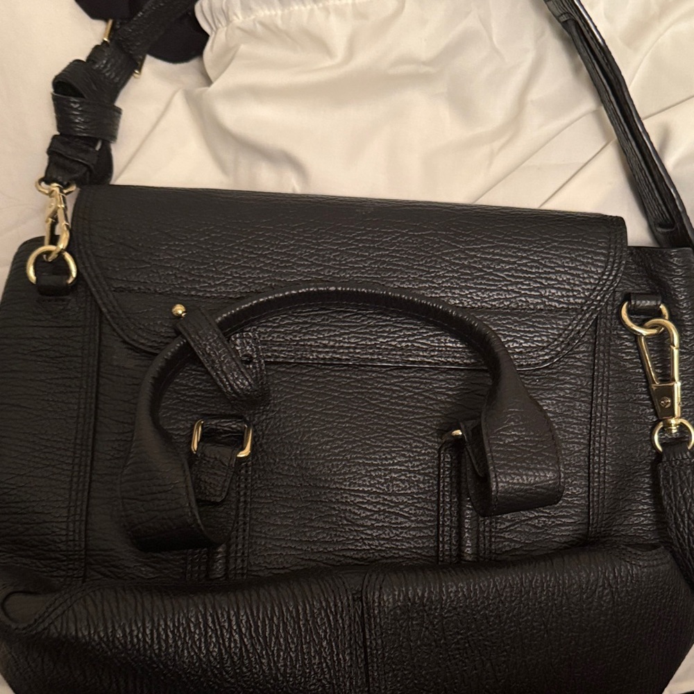 3.1 Phillip Lim Black Satchel with Gold Accents - Picture 6 of 8